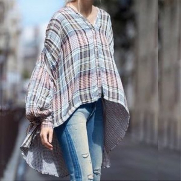 Free People Come On Over Plaid Button Down Shirt - Picture 12 of 12